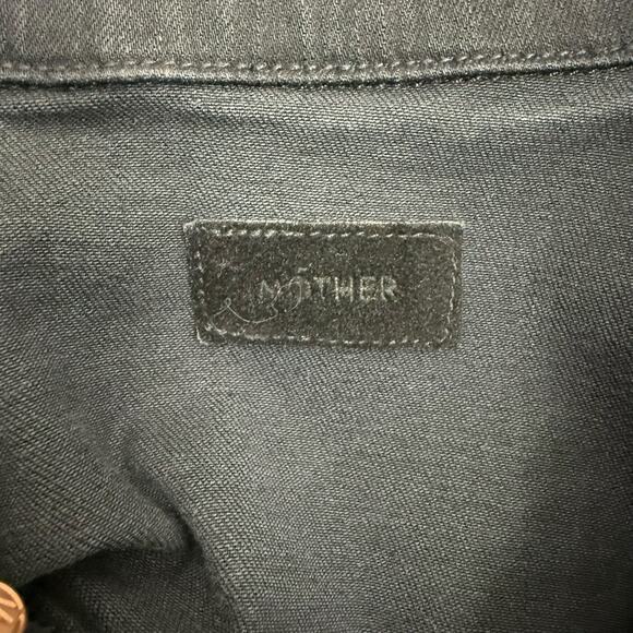MOTHER Jacket Womens Small Black Pocket Bruiser Denim Not Guilty Western Cowgirl - Picture 8 of 12